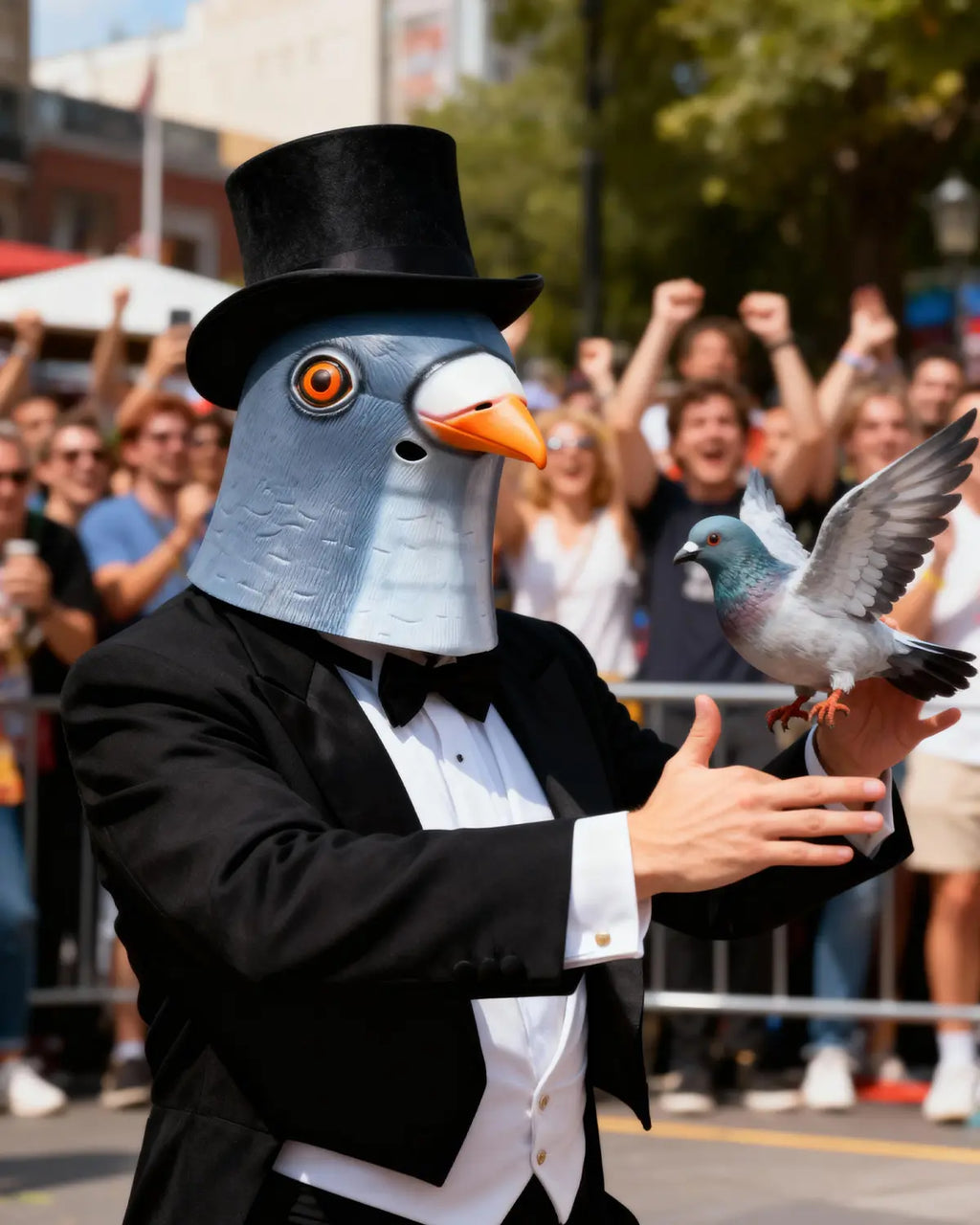 Pigeon Latex Full Head Mask for Halloween Costumes and Cosplay (Grey Blue)