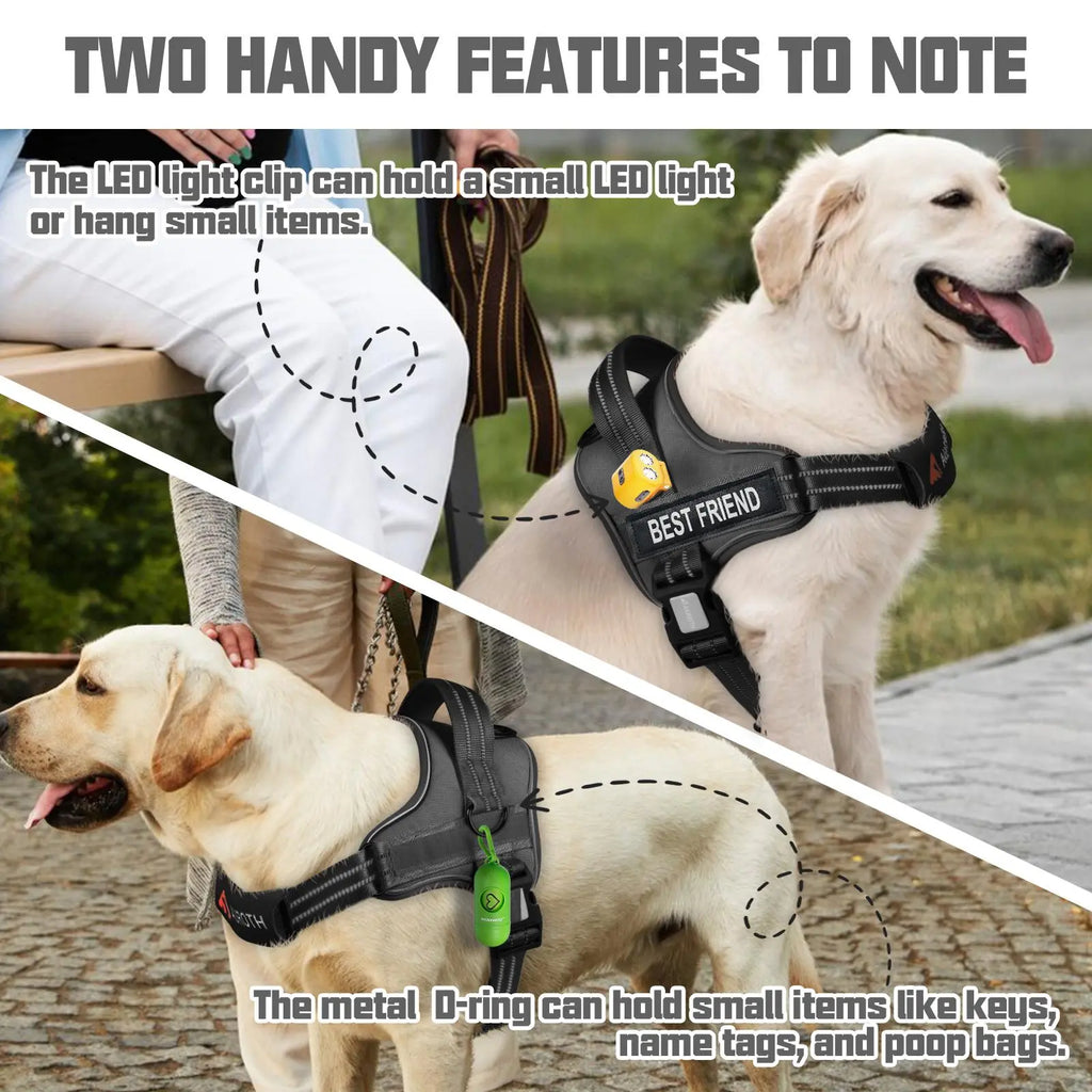 Auroth No-Pull Dog Harness with Adjustable Straps - Soft Padded Safety Vest for Dogs, Reflective Design, Easy On & Off, Perfect for Walking and Training, Suitable for Small, Medium, and Large Breeds