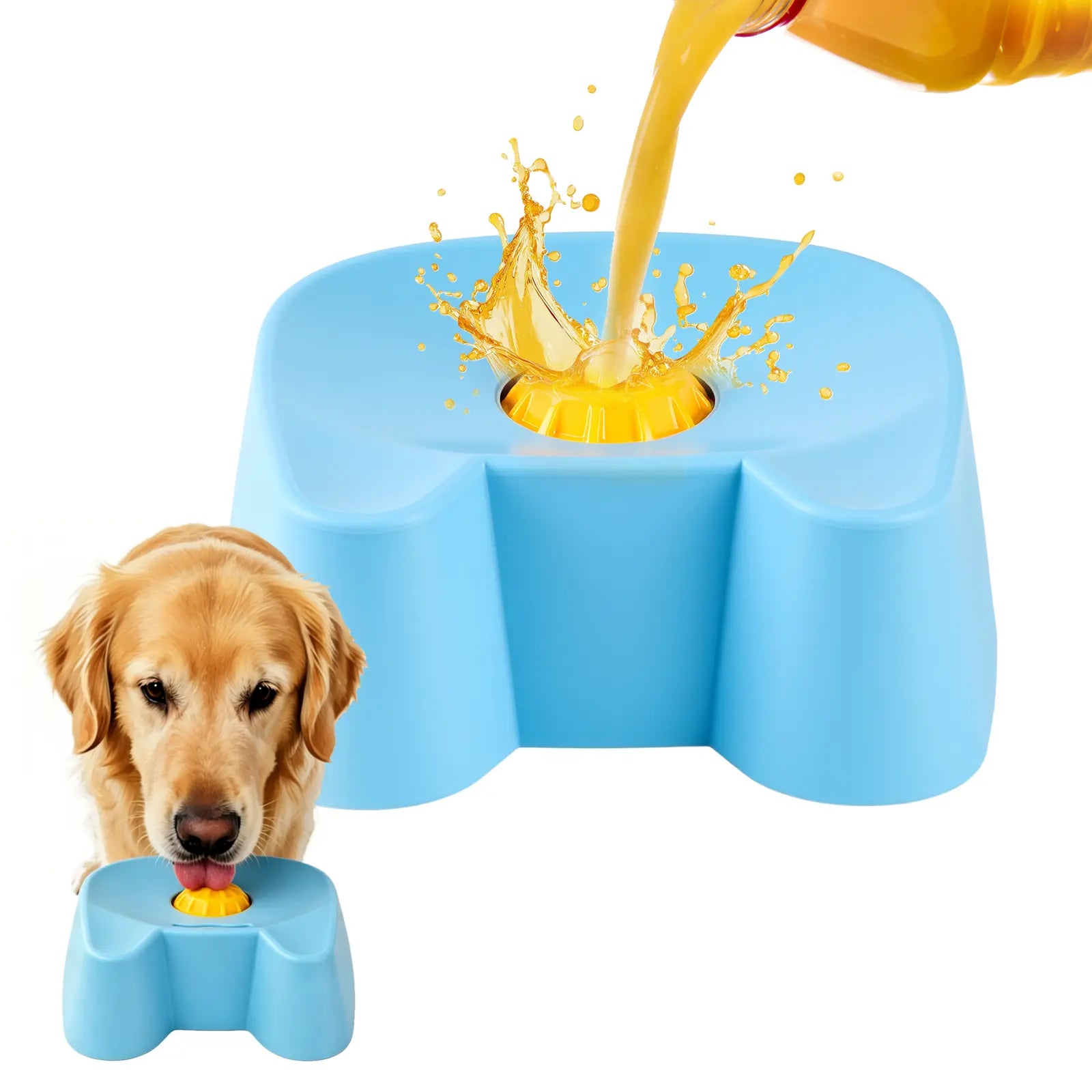 Silicone Slow Feeder Bowls for Dogs - Non-Skid Ball-In Lick Design, 3/4 Cup Capacity Wet Food Feeder for Bone Broth & Yogurt, Anxiety Relief Interactive Bowl for Small-Large Dogs (Blue) - Mid Year Sale Tiktok Shop Midyeardeals