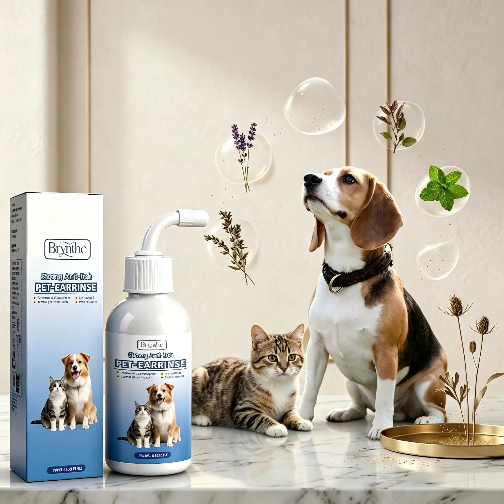 Gentle Pet Ear Cleanser | Odorless Cleaning Solution for Dogs and Cats