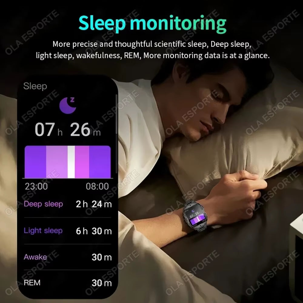 Original Men Smartwatch Flashlight Bluetooth Call Fitness Clock IP68 Waterproof Sports Men for Android IOS Smart Watch 2025 New