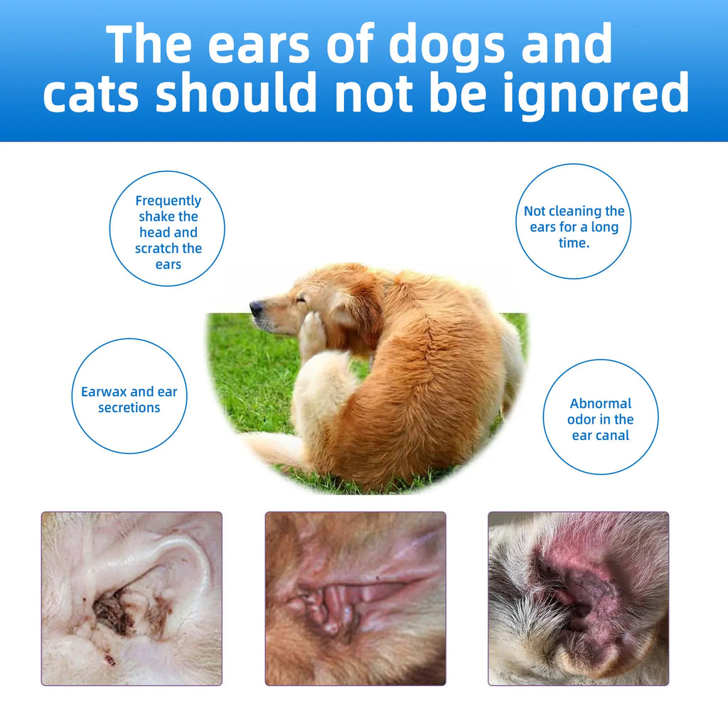 Gentle Pet Ear Cleanser | Odorless Cleaning Solution for Dogs and Cats