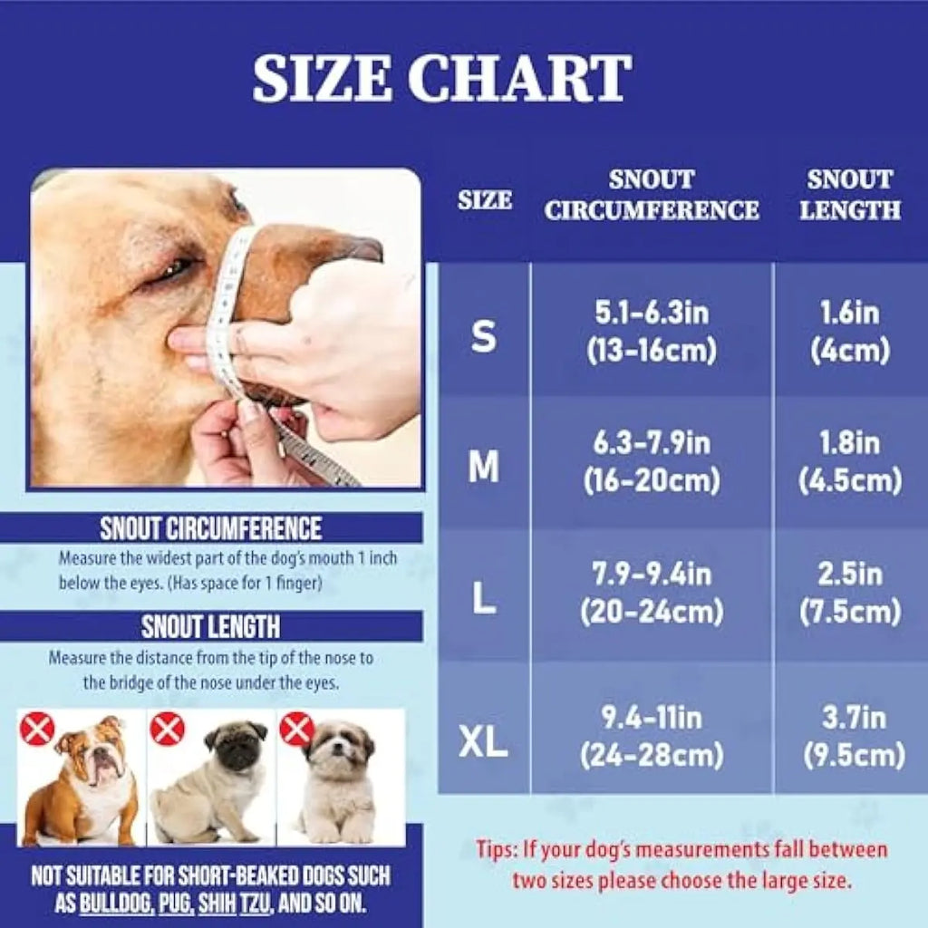 Adjustable Air Mesh Dog Muzzle for Multiple Breeds | Effective Solution for Biting, Scavenging, Licking, and Chewing