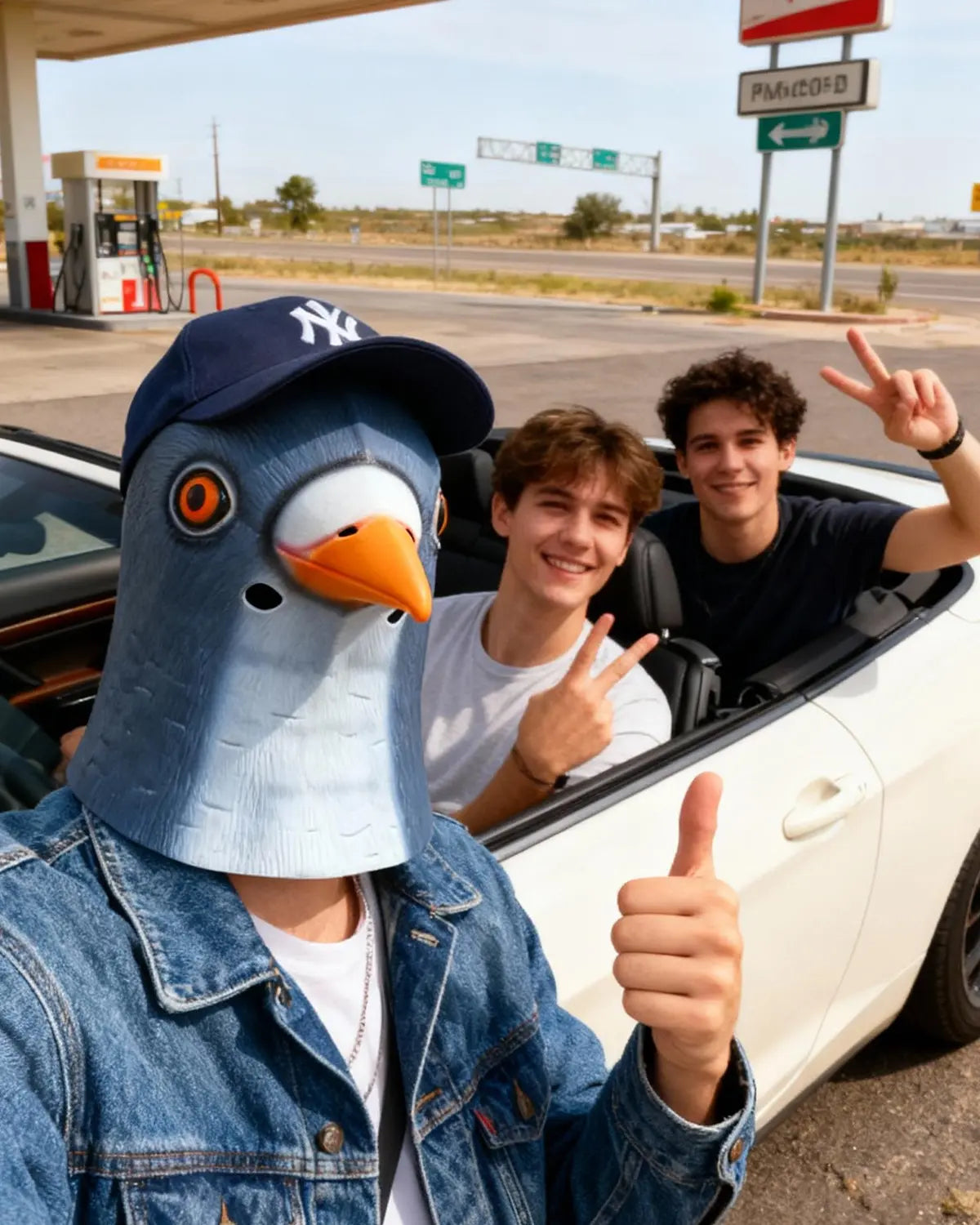 Pigeon Latex Full Head Mask for Halloween Costumes and Cosplay (Grey Blue)