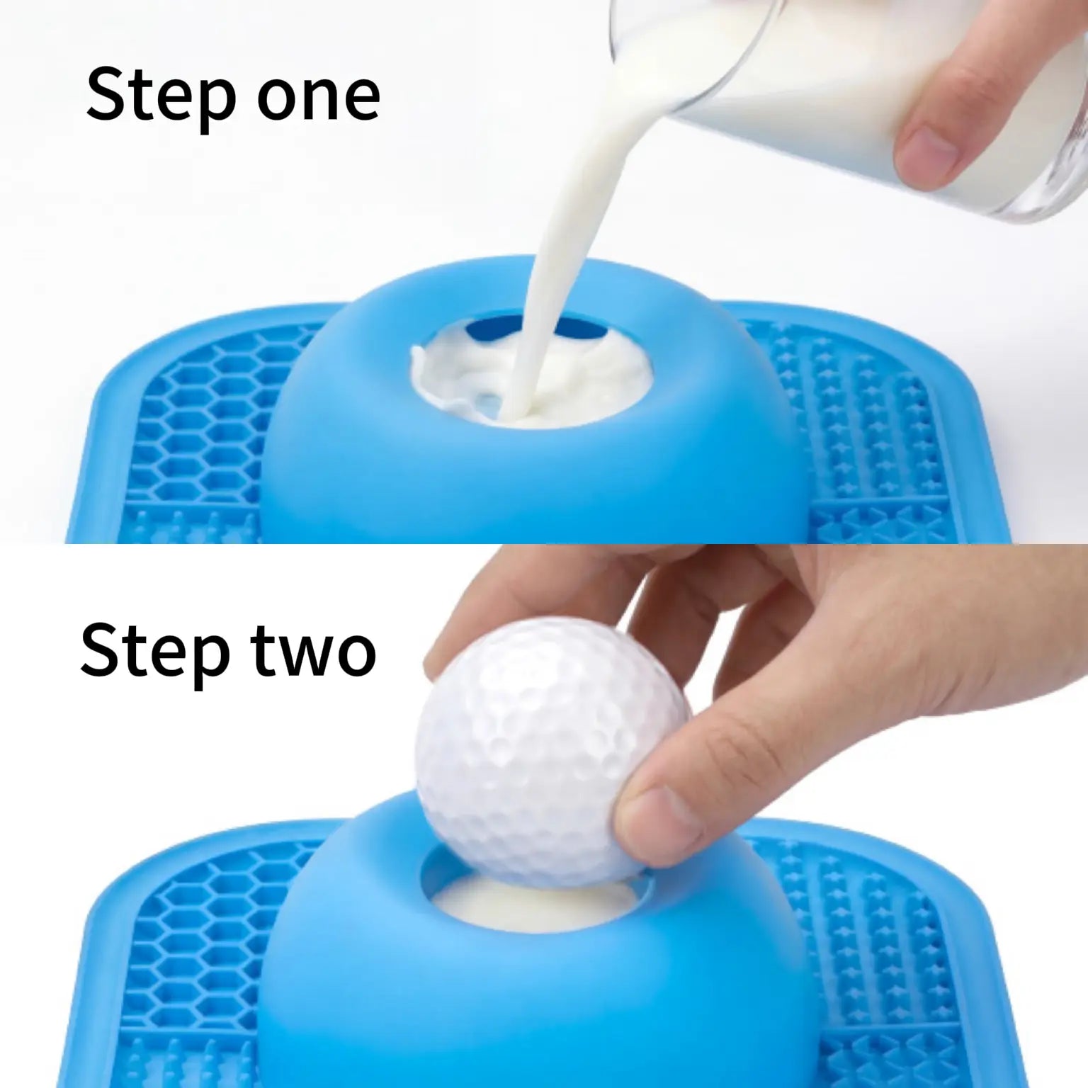 Slow Feeder Dog Bowls & Lick Mat for Liquid and Thick Treat, Anti-Slip Dog Lick Bowl with Interactive Rolling Ball, 5/6 Cup Pup Licking Toy for Large Medium Small Dogs and Cats Blue