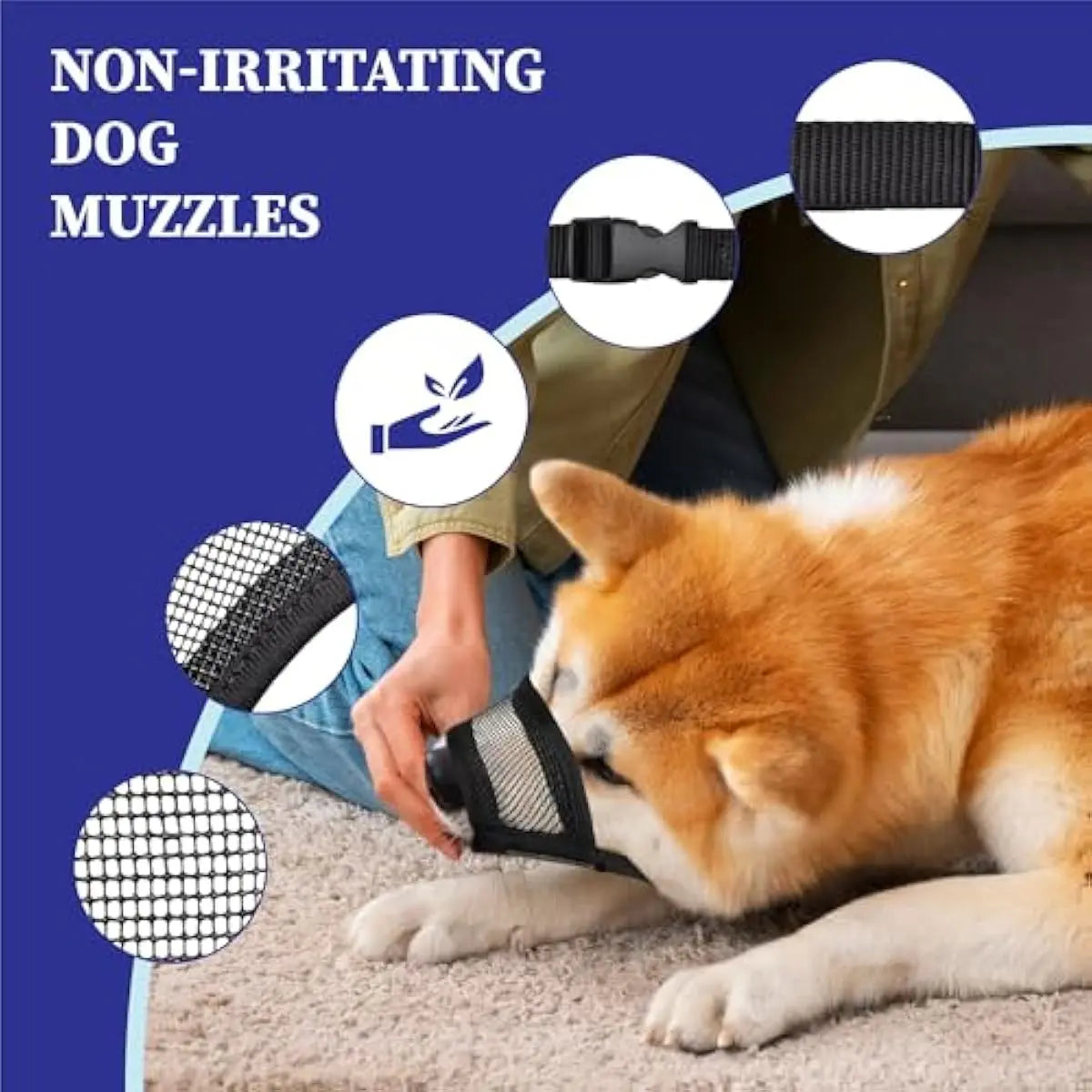 Adjustable Air Mesh Dog Muzzle for Multiple Breeds | Effective Solution for Biting, Scavenging, Licking, and Chewing