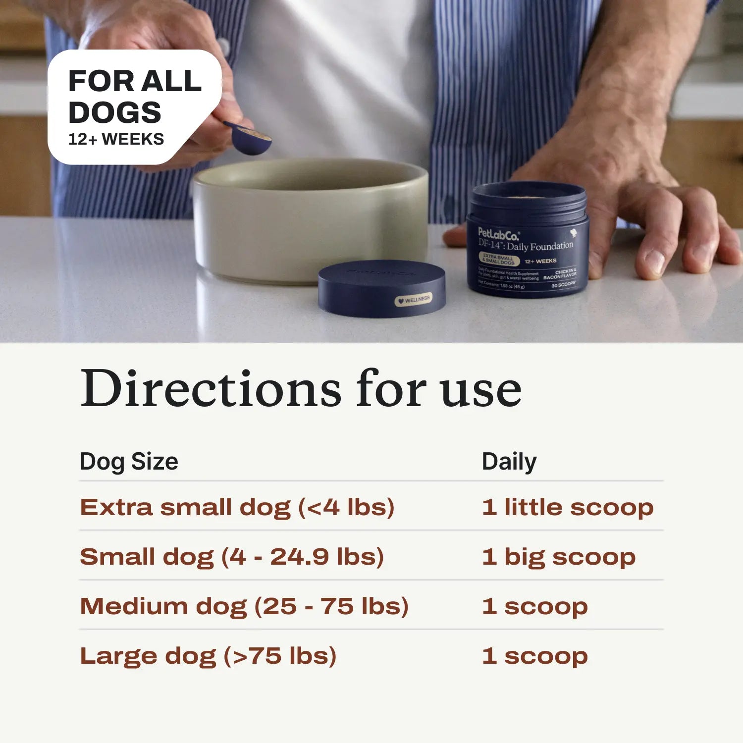 DF-14 Daily Foundation: Comprehensive 14-in-1 Dog Supplement Powder for Simplified Longevity Support with One Daily Scoop