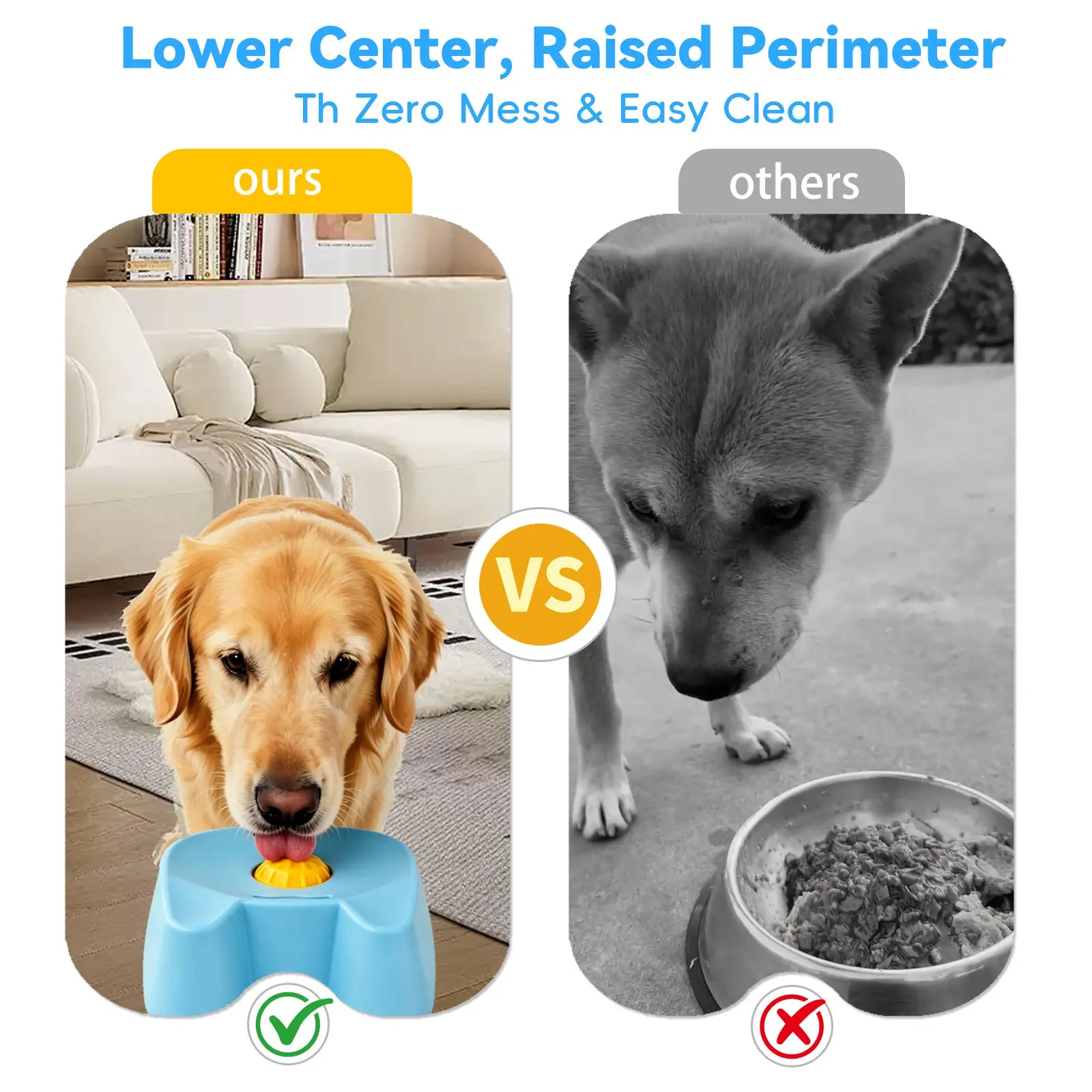 Silicone Slow Feeder Bowls for Dogs - Non-Skid Ball-In Lick Design, 3/4 Cup Capacity Wet Food Feeder for Bone Broth & Yogurt, Anxiety Relief Interactive Bowl for Small-Large Dogs (Blue) - Mid Year Sale Tiktok Shop Midyeardeals