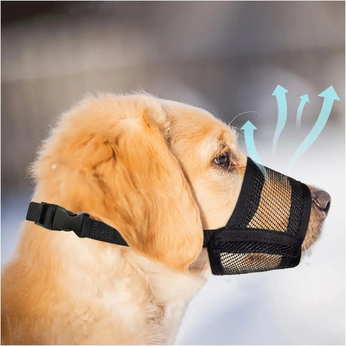 Adjustable Air Mesh Dog Muzzle for Multiple Breeds | Effective Solution for Biting, Scavenging, Licking, and Chewing